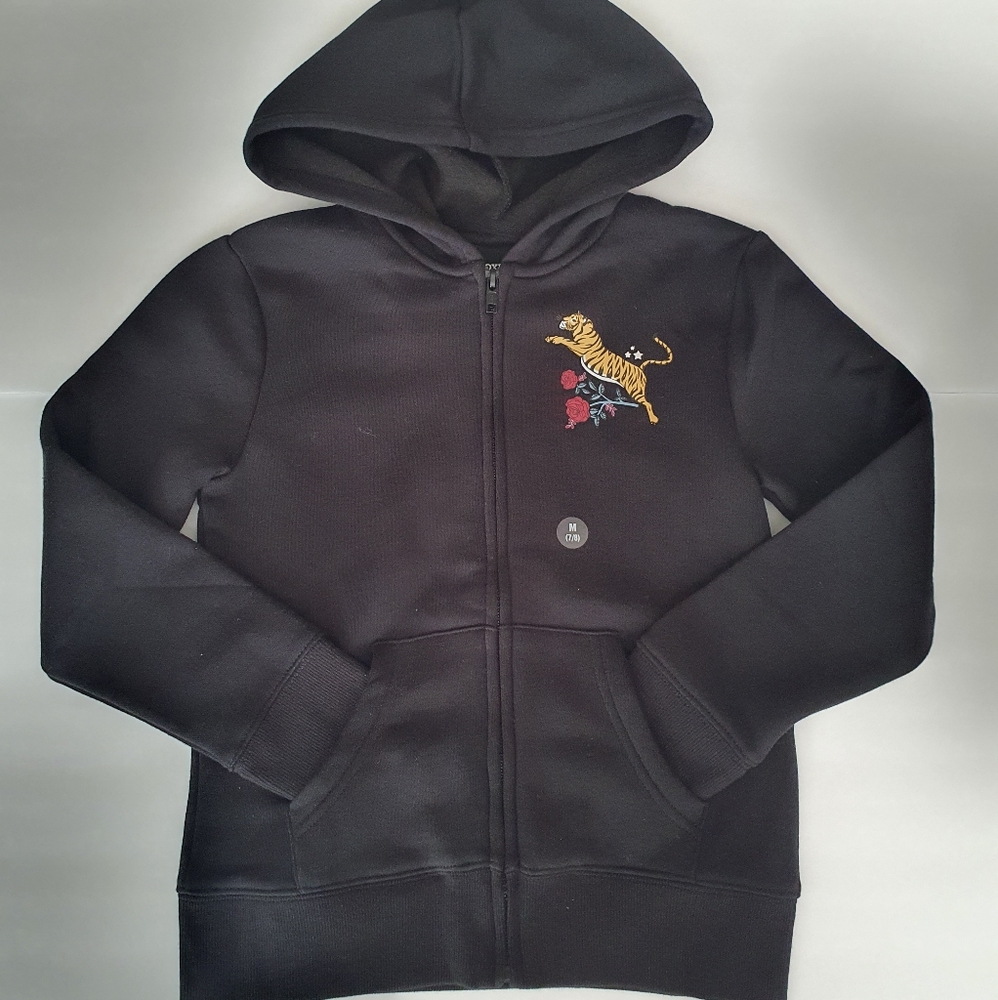 Joe Boxer Girl's Tiger Roses Full Zip Hoodie Sz 7